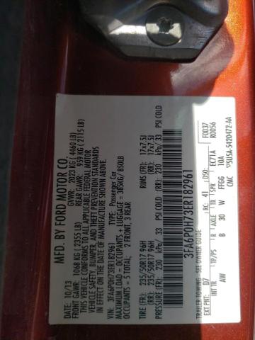 3FA6P0H73ER182961 Ford FUSION SE