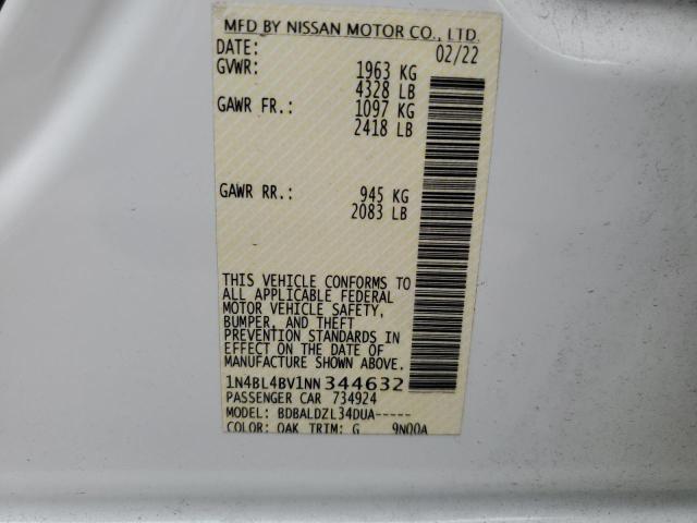 1N4BL4BV1NN344632 Nissan ALTIMA S