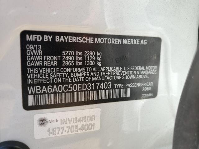 WBA6A0C50ED317403 BMW 640 I Gran Coupe