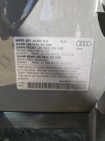 WA1B4AFY4N2030995 | 2022 AUDI SQ5 PREMIU