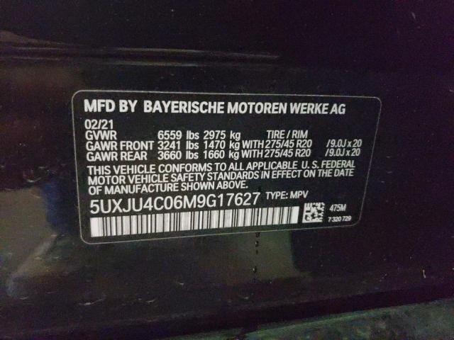 2021 BMW X5 M50I 5UXJU4C06M9G17627