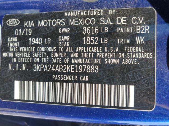 3KPA24AB2KE197883 KIA RIO S