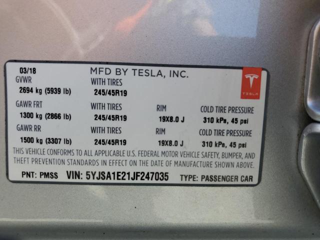 5YJSA1E21JF247035 Tesla MODEL S