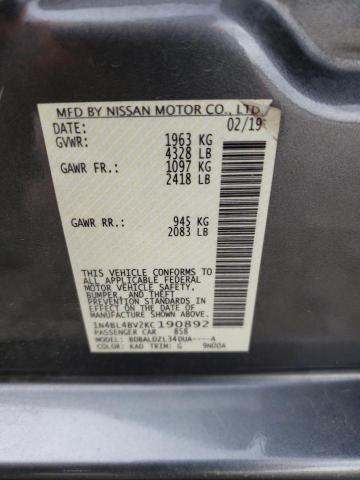 1N4BL4BV2KC190892 Nissan ALTIMA S