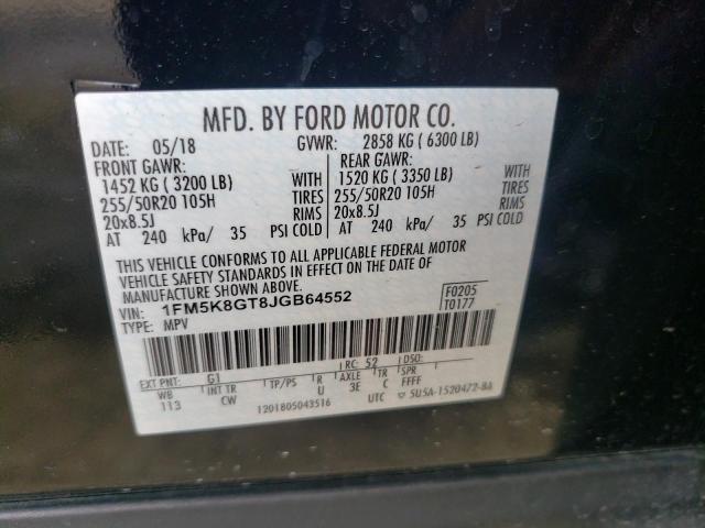 1FM5K8GT8JGB64552 Ford EXPLORER SPORT