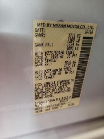 1N6AA1E59HN513822 Nissan TITAN SV