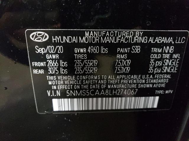 2020 HYUNDAI SANTA FE L - 5NMS5CAA8LH274067