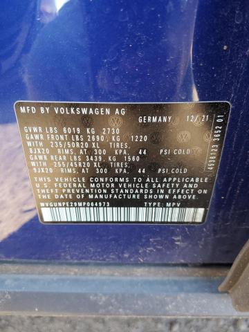 2021 VOLKSWAGEN ID.4 PRO S WVGUNPE29MP064973