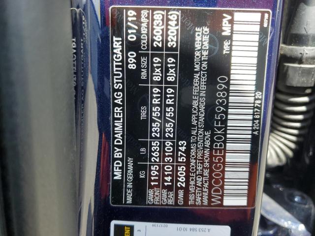 WDC0G5EB0KF593890 Mercedes-Benz Glc 350e