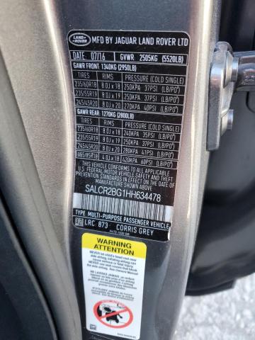 SALCR2BG1HH634478 Land Rover Discovery Sport Hse