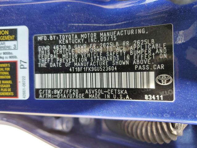 4T1BF1FK9GU523604 Toyota CAMRY LE