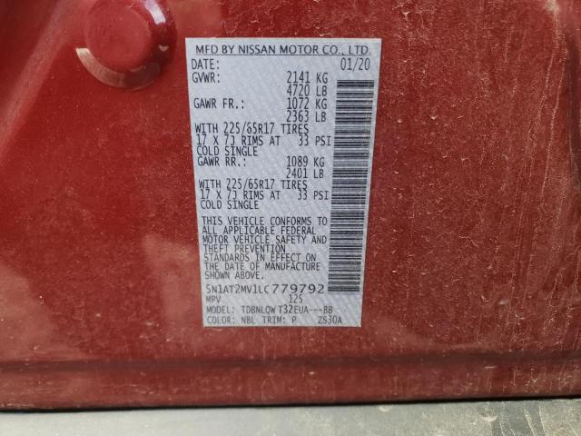 5N1AT2MV1LC779792 Nissan ROGUE S