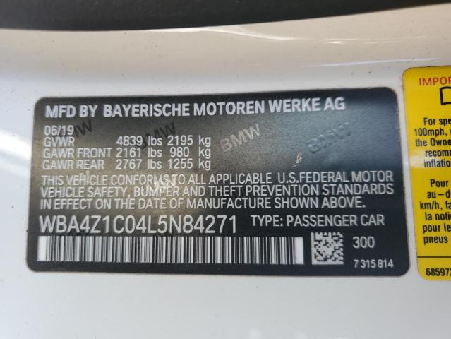 2020 BMW 430I - WBA4Z1C04L5N84271