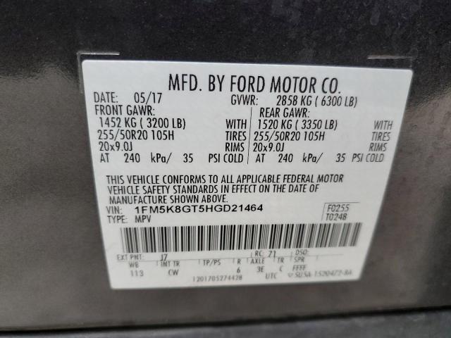 1FM5K8GT5HGD21464 Ford EXPLORER SPORT