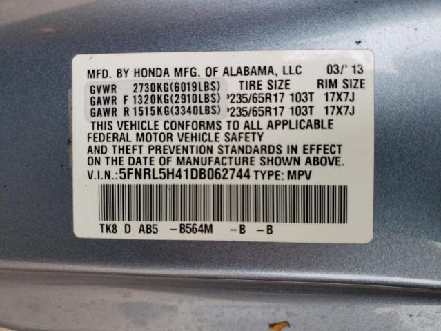 VIN 5FNRL5H41DB062744 2013 HONDA ODYSSEY no.13