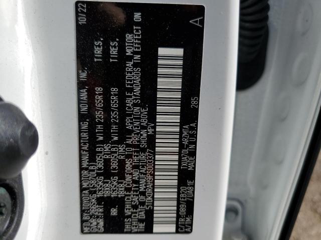 VIN 5TDKDRAH9PS003377 2023 Toyota Highlander, L no.14