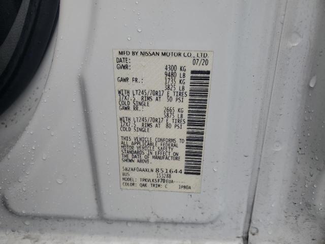 2020 NISSAN NV 3500 - 5BZAF0AAXLN851644