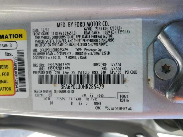 3FA6P0LU0HR285479 Ford Fusion Se Hybrid