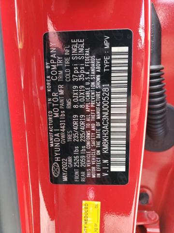 2022 HYUNDAI KONA N BAS KM8KH3AC3NU005281