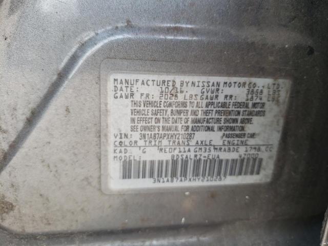 3N1AB7APXHY210287 Nissan SENTRA S