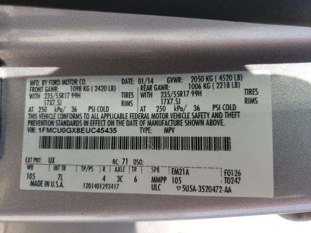 1FMCU0GX8EUC45435 Ford ESCAPE SE