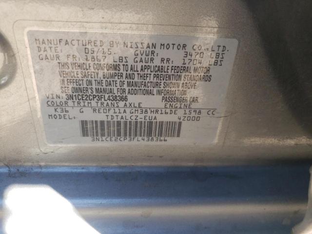 3N1CE2CP3FL438366 Nissan Versa Note S