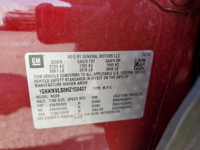 2017 GMC ACADIA ALL 1GKKNVLS8HZ150437