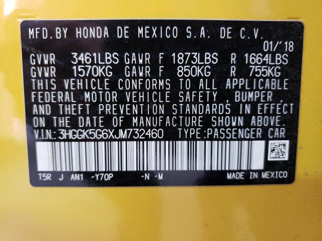 2018 HONDA FIT SPORT - 3HGGK5G6XJM732460