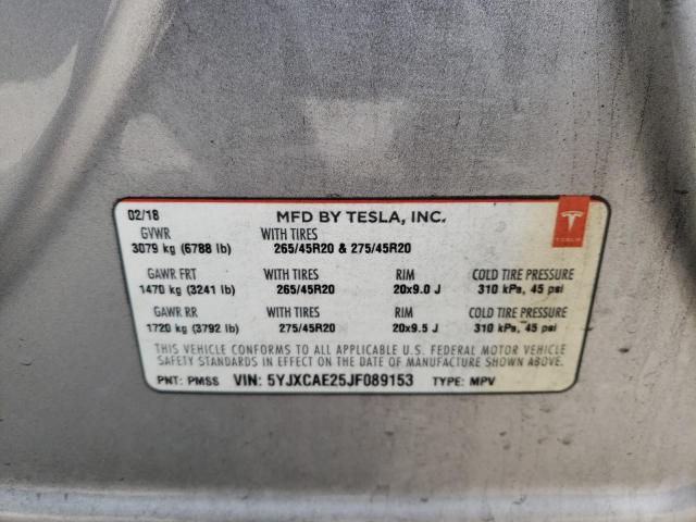 5YJXCAE25JF089153 Tesla MODEL X