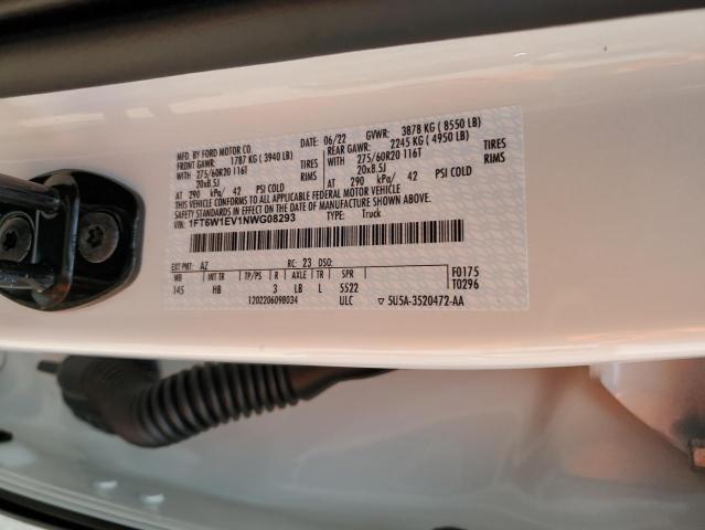 2022 FORD F150 LIGHT 1FT6W1EV1NWG08293