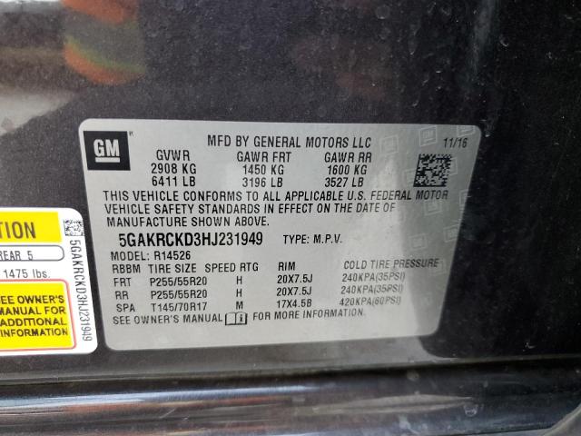 5GAKRCKD3HJ231949 Buick Enclave