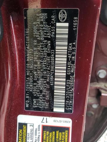 4T1BK1EB8EU090433 Toyota Avalon Base