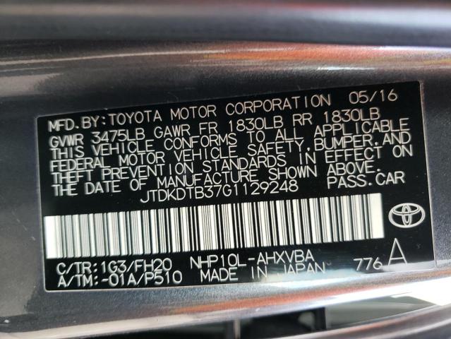 JTDKDTB37G1129248 Toyota PRIUS C