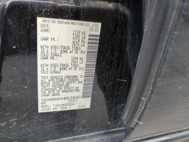 2015 NISSAN XTERRA X 5N1AN0NU4FN663600