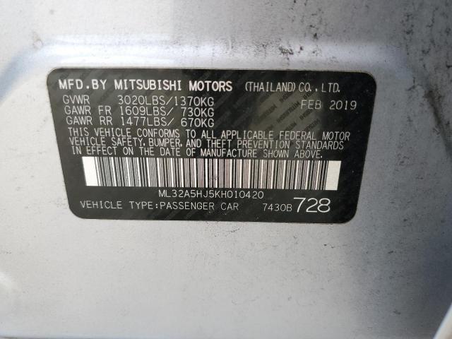 2019 MITSUBISHI MIRAGE LE ML32A5HJ5KH010420
