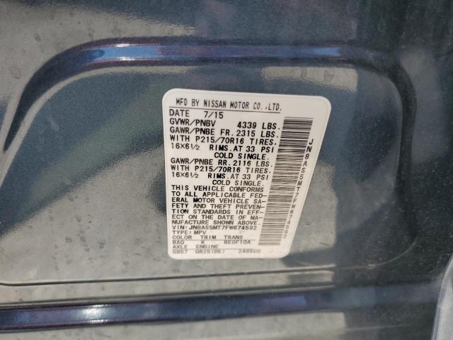 JN8AS5MT7FW674592 Nissan Rogue Select S