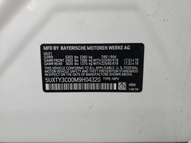 5UXTY3C00M9H04320 BMW X3 Sdrive30i