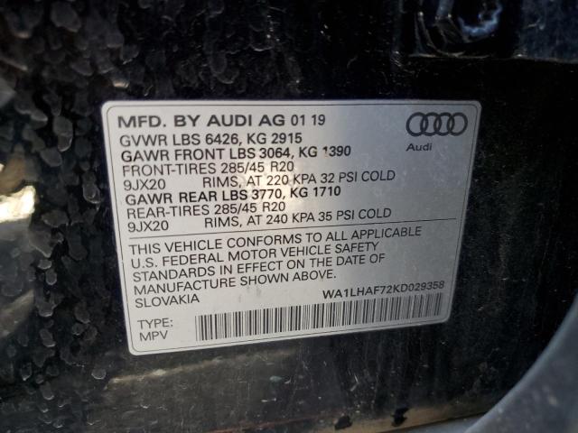 VIN WA1LHAF72KD029358 2019 Audi Q7, Premium Plus no.13