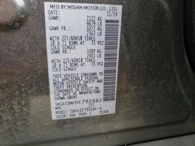 5N1AT2MV3FC792662 Nissan ROGUE S