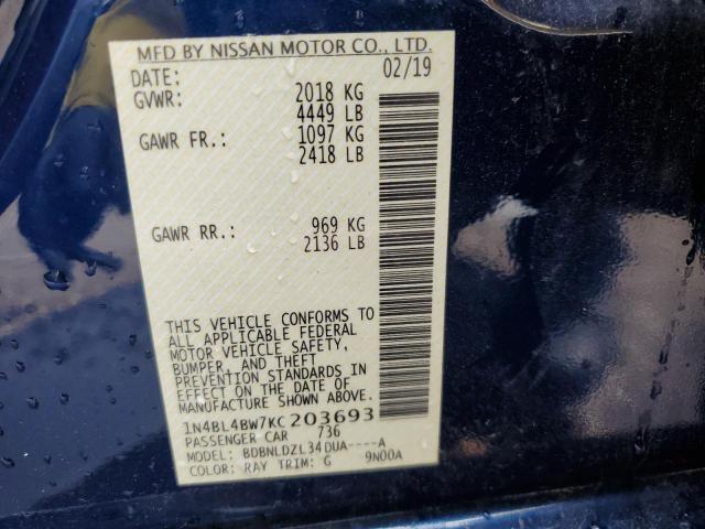 1N4BL4BW7KC203693 Nissan ALTIMA S