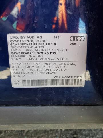 2022 AUDI E-TRON PRE - WA1LAAGE0NB013077