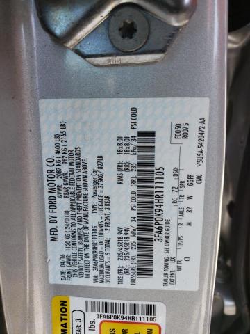 3FA6P0K94HR111105 Ford Fusion Titanium