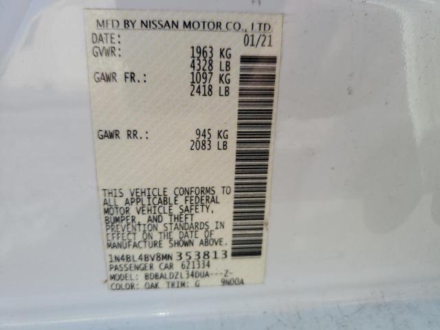 1N4BL4BV8MN353813 Nissan ALTIMA S
