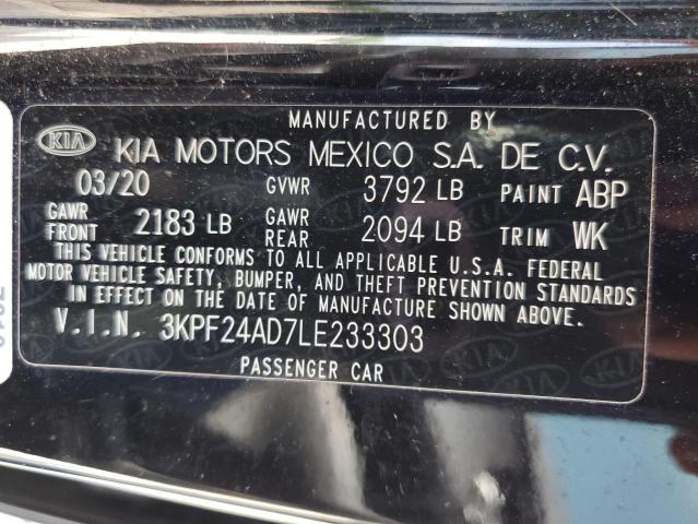 3KPF24AD7LE233303 KIA FORTE FE