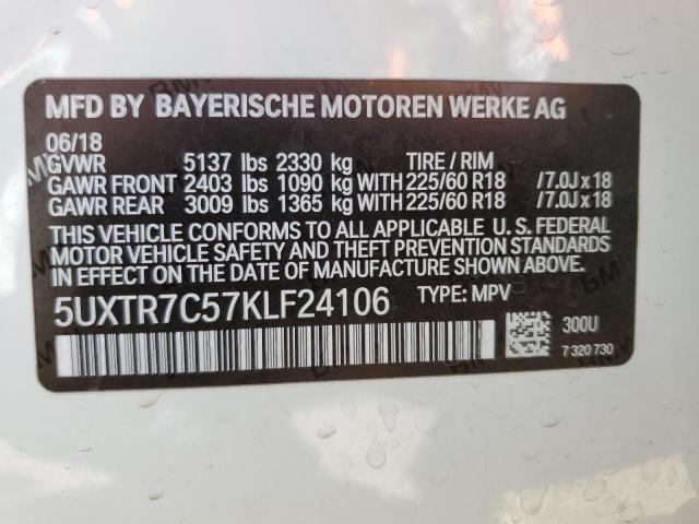 2019 BMW X3 SDRIVE3 - 5UXTR7C57KLF24106