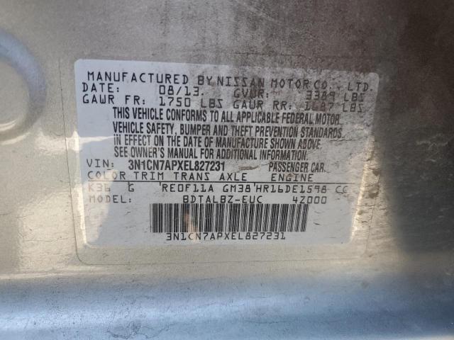 3N1CN7APXEL827231 Nissan VERSA S