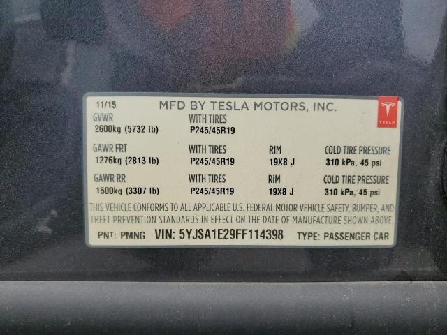 5YJSA1E29FF114398 Tesla MODEL S