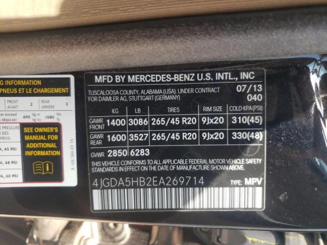 VIN 4JGDA5HB2EA269714 2014 Mercedes-Benz ML-Class, ... no.13