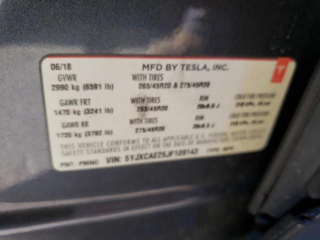 5YJXCAE25JF109143 Tesla MODEL X