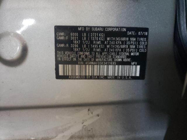 4S4WMAFD5K3411695 Subaru Ascent Premium